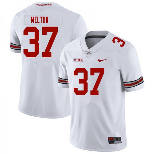 Ohio State Buckeyes #37 Mitchell Melton Men Stitched Jersey White